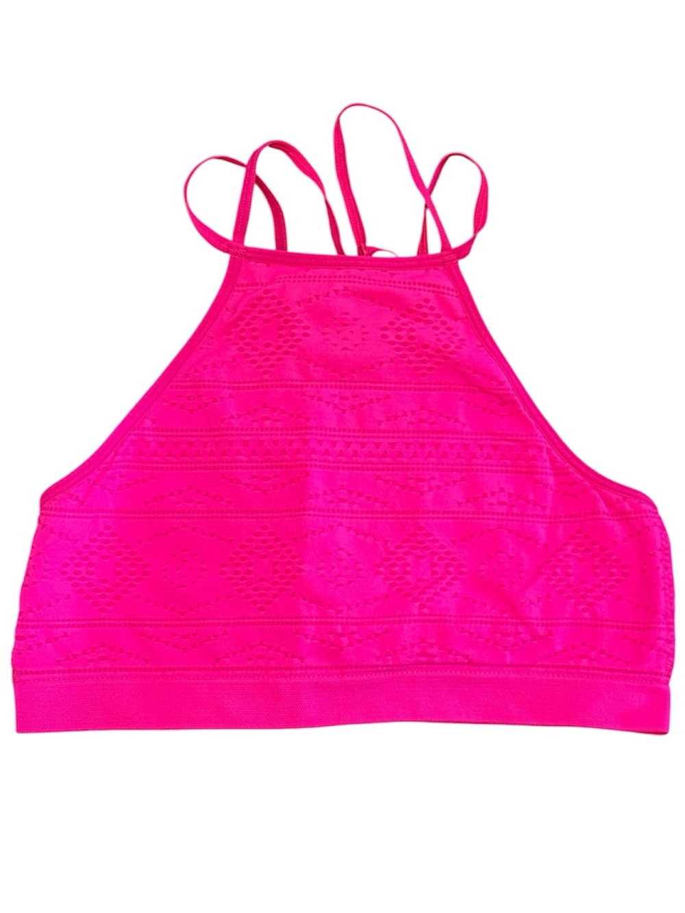 ☀️ Victoria’s Secret Hot Pink Patterned High Neck Bralette